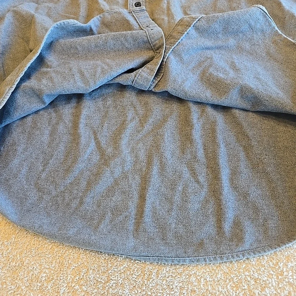 Vintage Woolrich‎ USA Made Men's XL Gray Long Sleeve 100%Cotton Shirt Flannel